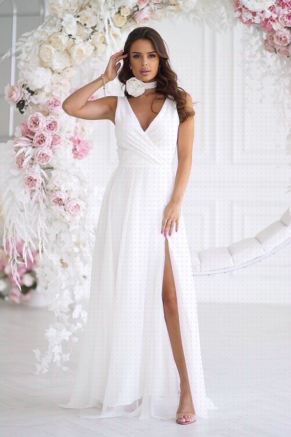 Langes Kleid Model 199332 Bicotone