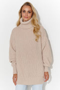 Turtleneck sweater model 185216 Macadamia
