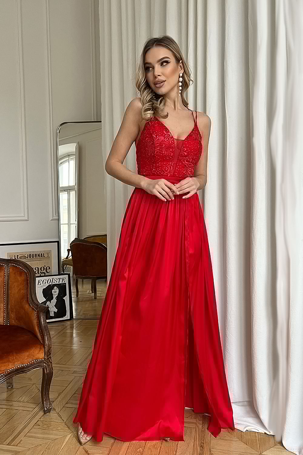 Langes Kleid Model 175888 Bicotone